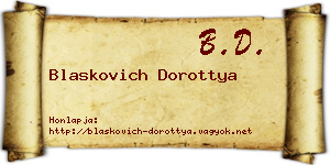 Blaskovich Dorottya névjegykártya